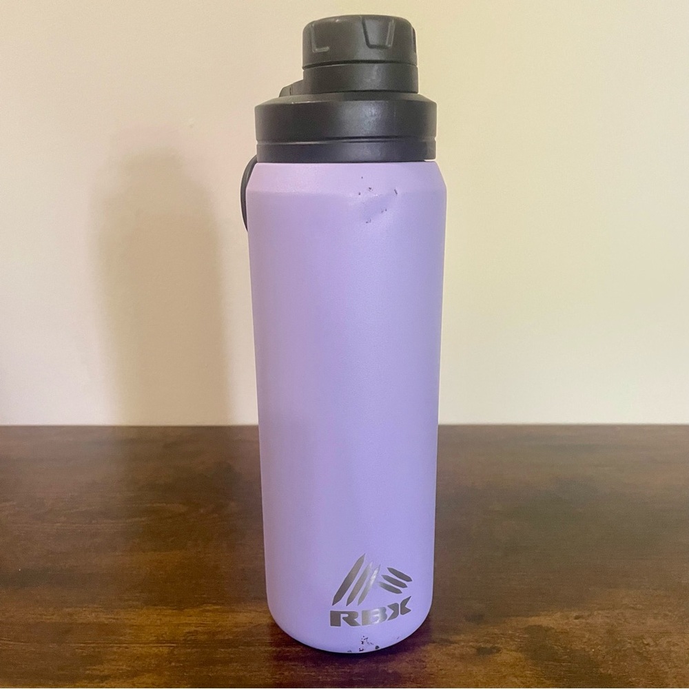 RBX Purple Metal Reusable Water Bottle with Screw Top and Handle